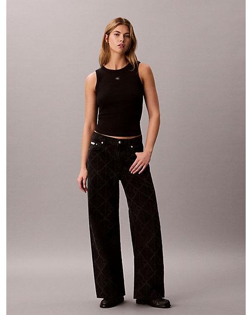 Calvin Klein Black Jeans Ribbed Cotton Tank Top