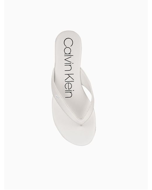 calvin klein women's sabella leather flip flops