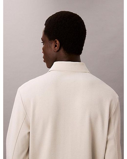 Calvin Klein Natural Jacquard Relaxed Polo Jumper for men