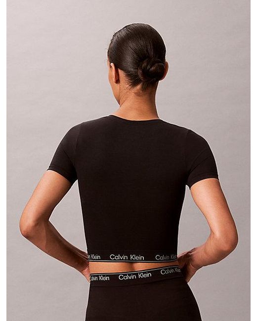 Calvin Klein Black Shapewear Short Sleeve Top Icon