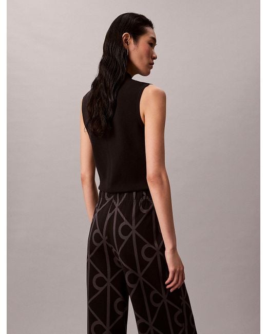 Calvin Klein Blue Jacquard Logo Pull On Trousers