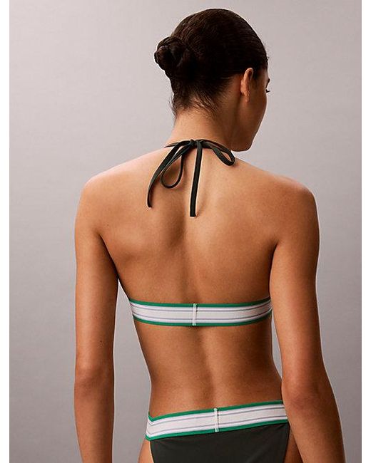 Calvin Klein Multicolor Halter Triangle Bikini Top Ck Icon