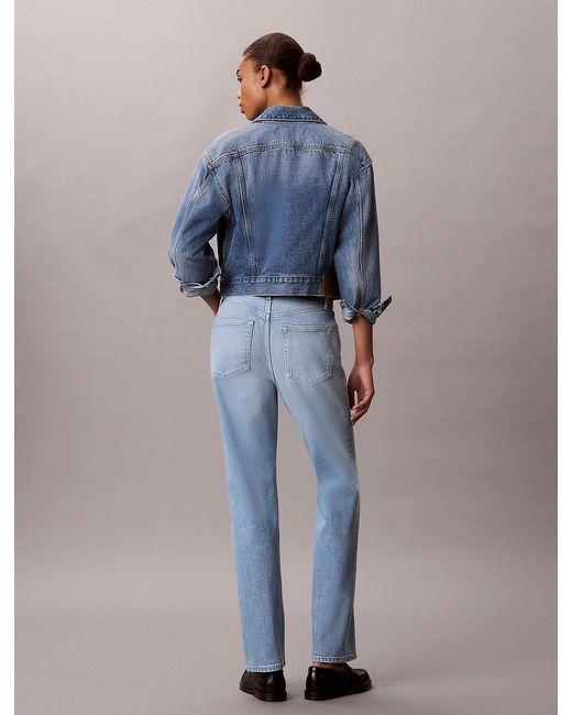 Calvin Klein Blue High Rise Straight Jeans