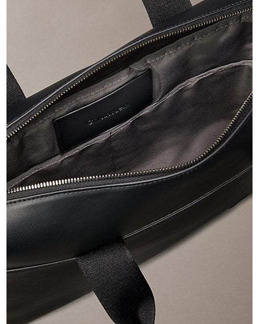 Calvin Klein Gray Embossed Monogram Commuter Bag for men