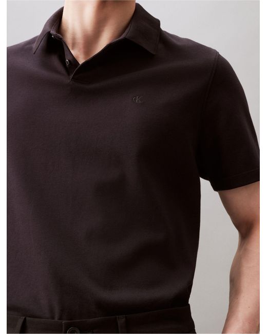 Calvin Klein Black Supima Cotton Polo Shirt for men