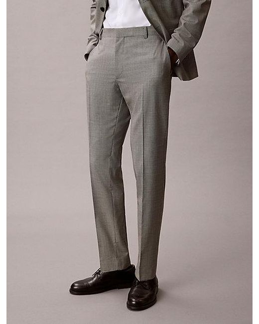 Calvin Klein Natural Houndstooth Slim Trousers for men
