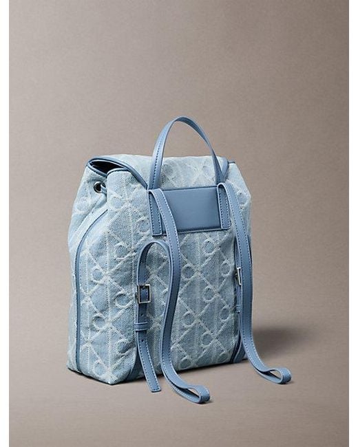 Calvin Klein Blue Denim Logo Jacquard Backpack