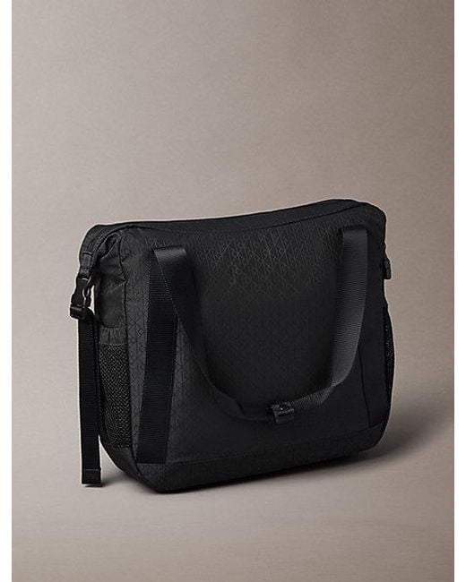 Calvin Klein Black Water Repellent Jacquard Tote Bag for men
