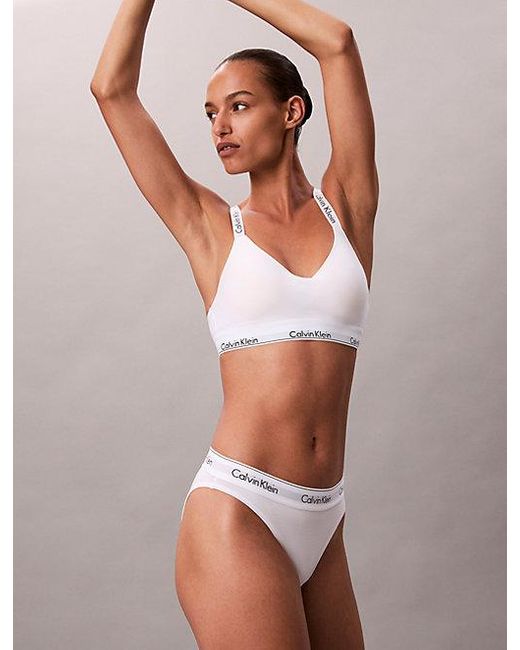 Calvin Klein White Lightly Lined Bralette Icon Cotton Modal