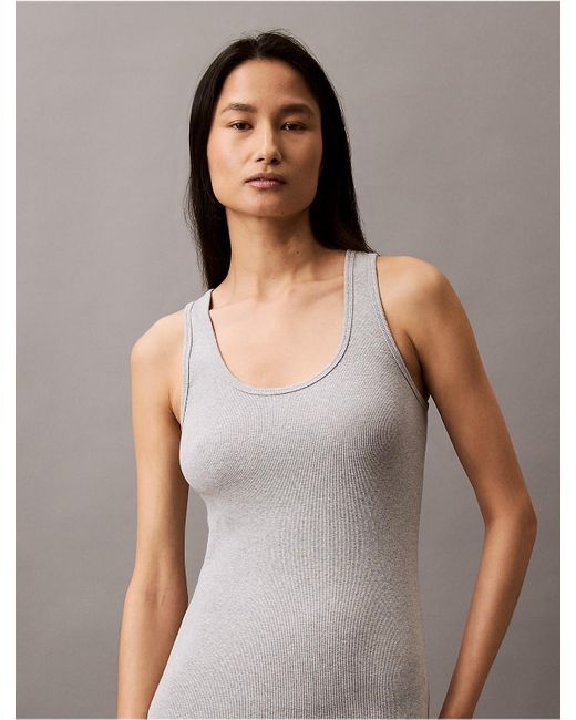 Calvin Klein Gray Calvin Klein Rib Slip Dress