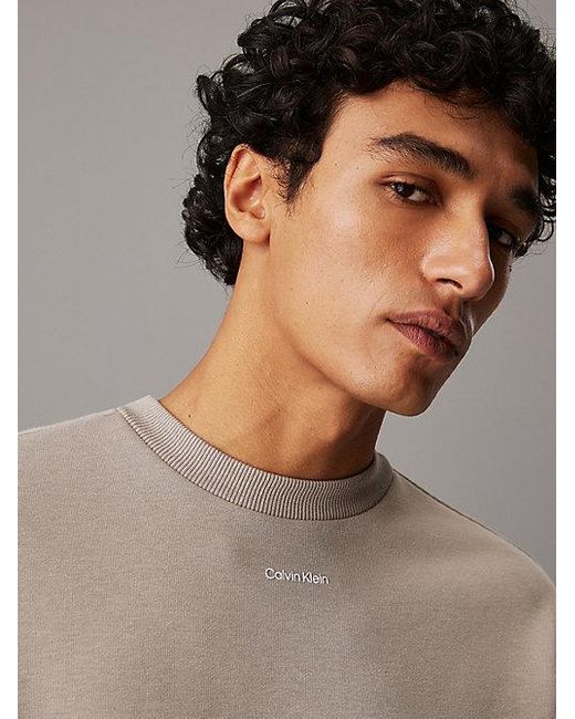 Calvin Klein Lässiges Sweatshirt Aus Frottee-Modal in Natural für Herren