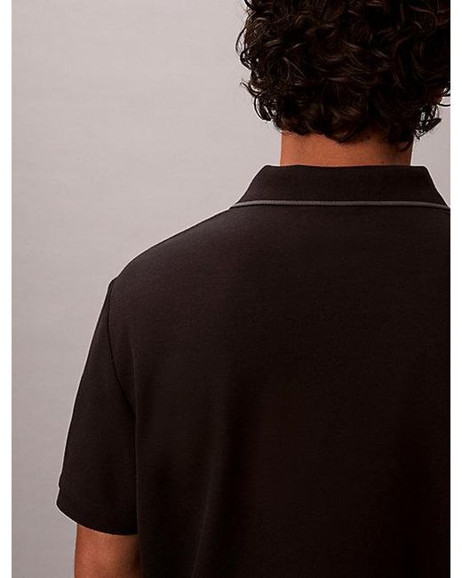 Calvin Klein Black Cotton Piqué Polo Shirt for men