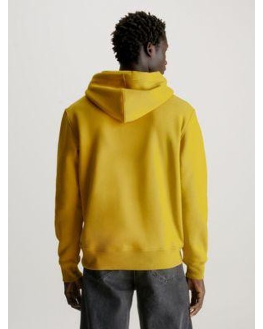 Sudadera de felpa con capucha y monograma Calvin Klein de hombre de color Yellow