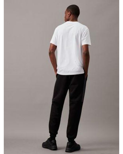 Pantalón deportivo de felpa con cinta con el logo Calvin Klein de hombre de color Black