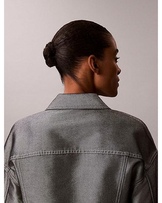 Calvin Klein Denim Bomberjack in het Brown