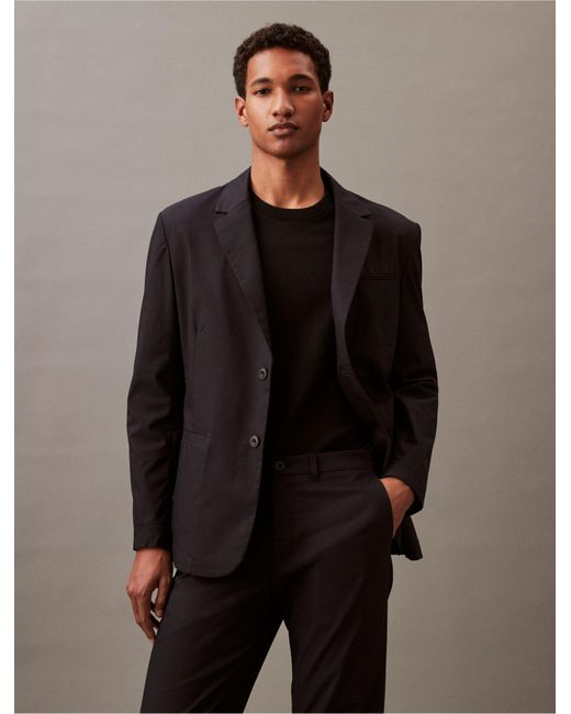 Calvin Klein Brown Cotton Stretch Classic Fit Blazer for men