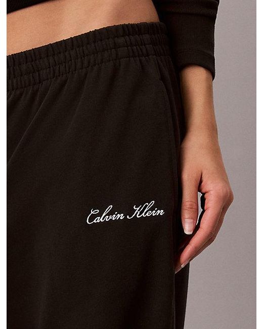 Calvin Klein Black Logo Cotton Jersey Lounge Sweatpants