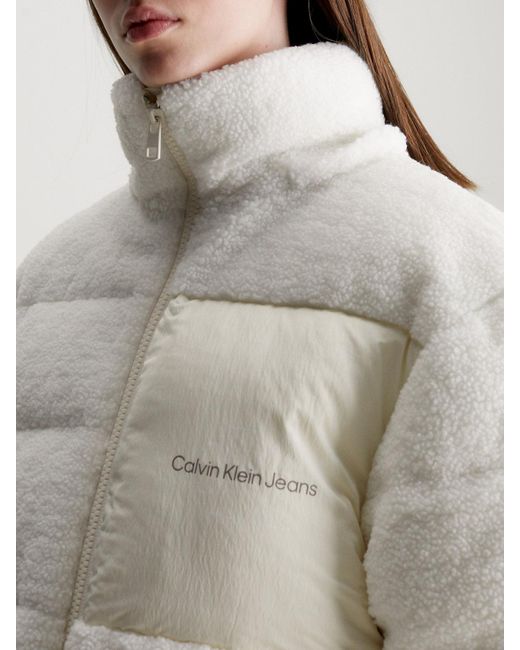 Doudoune en sherpa Calvin Klein en coloris Natural