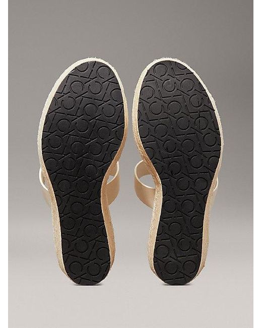 Calvin Klein Leren Espadrillesandalen Met Sleehak in het Metallic