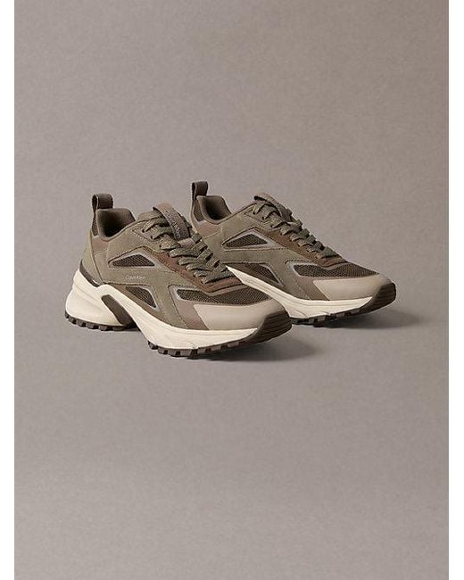 Calvin Klein Gray Knit Mesh Runner Trainers