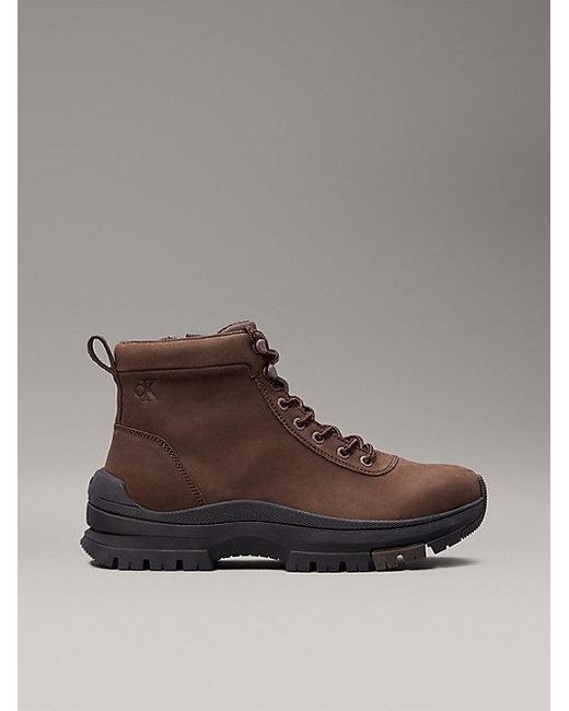 Calvin Klein Leder-Boots in Black für Herren