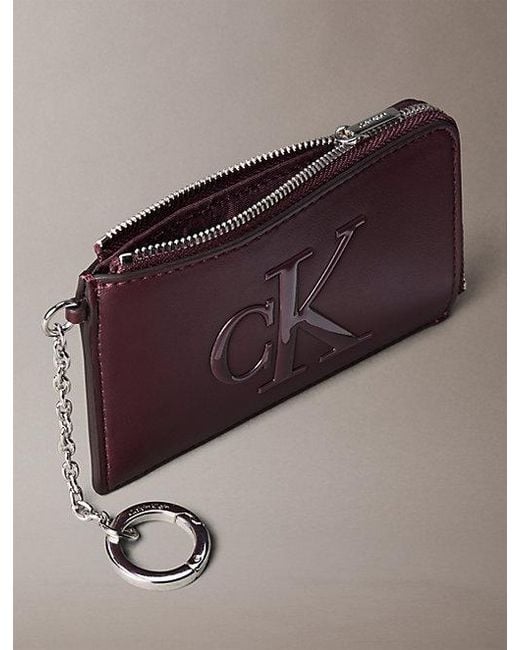 Calvin Klein Brown Rfid Cardholder Key Fob Bag Charm