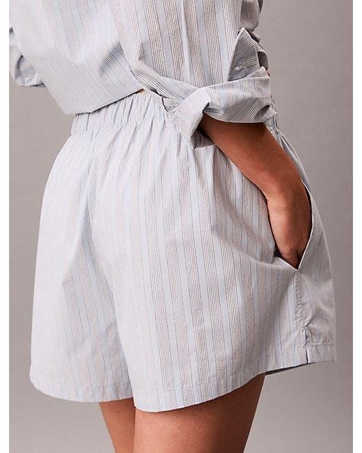 Calvin Klein Gray Pyjama Shorts Cotton Poplin