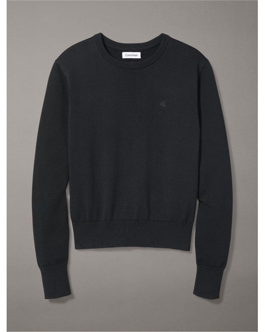 Calvin Klein Black Smooth Cotton Sweater