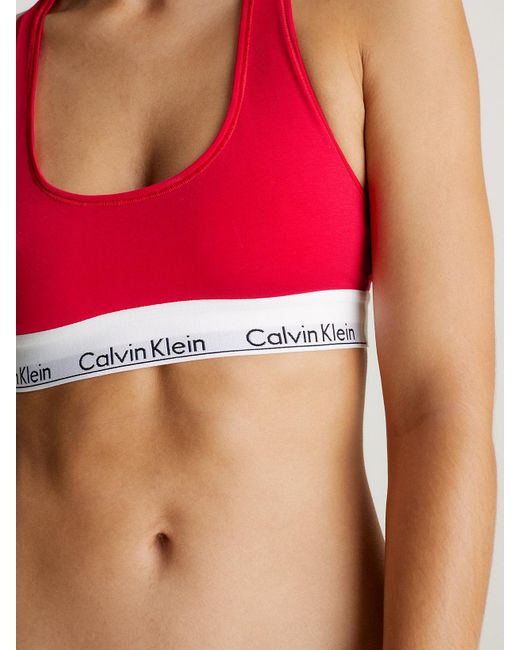 Calvin Klein Red Bralette And Thong Set - Modern Cotton
