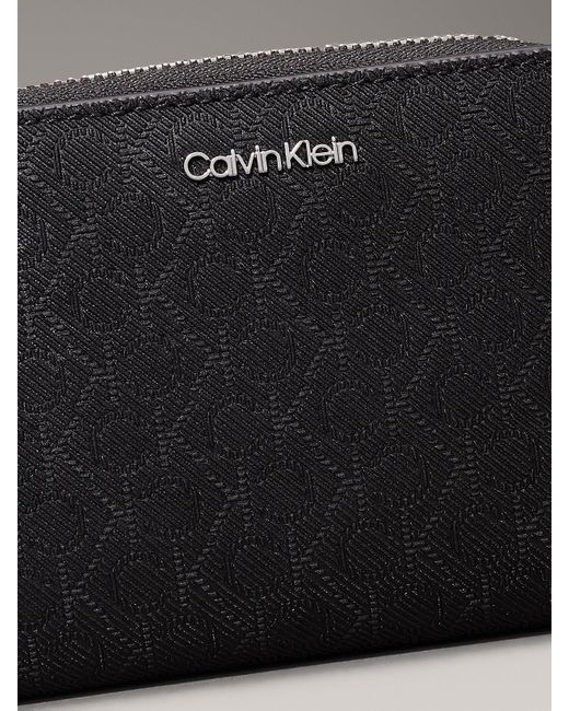 Portafoglio Con Zip Integrale Con Logo Rfid di Calvin Klein in Black
