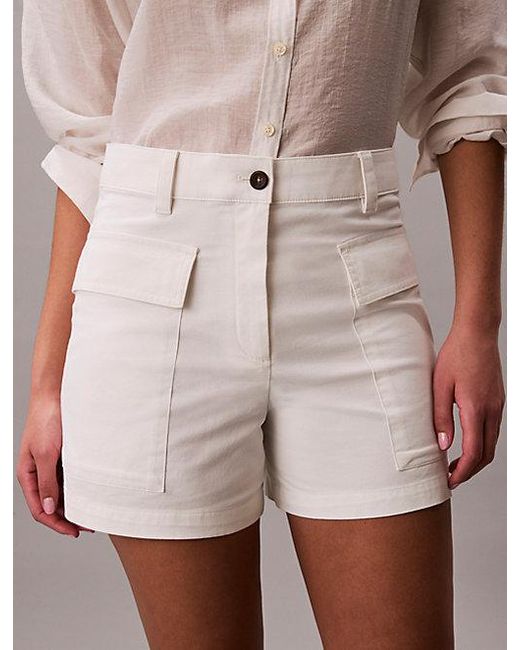 Calvin Klein Multicolor Jeans Cotton Twill Utility Shorts