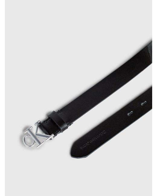 Calvin Klein White Leather Logo Belt