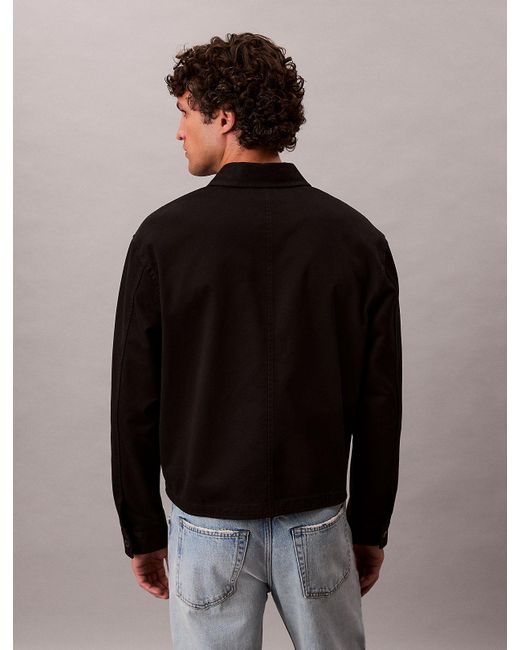 Surchemise Relaxed En Sergé De Coton Calvin Klein pour homme en coloris Black