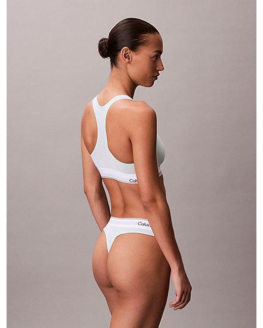 Calvin Klein White Unlined Bralette Icon Cotton Modal