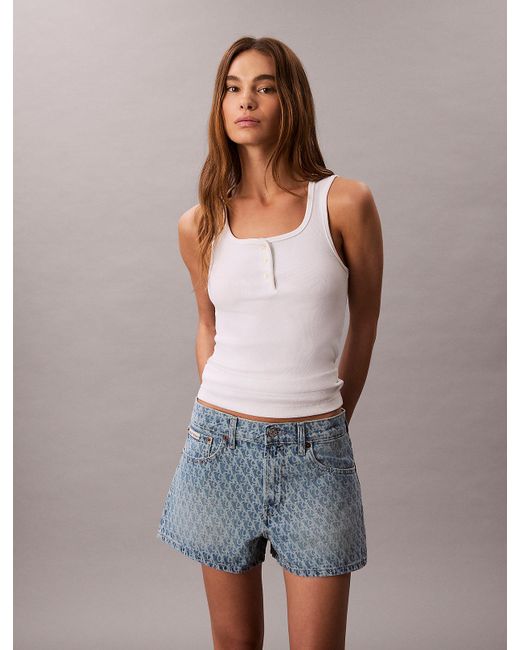 Short En Jean 90's Avec Monogramme Calvin Klein en coloris Multicolor