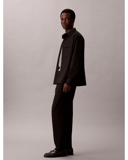 Calvin Klein Black Comfort Knit Tapered Trousers for men