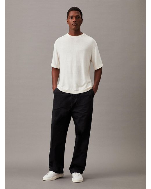 Calvin Klein Gray Relaxed Seacell Pleated Trousers for men
