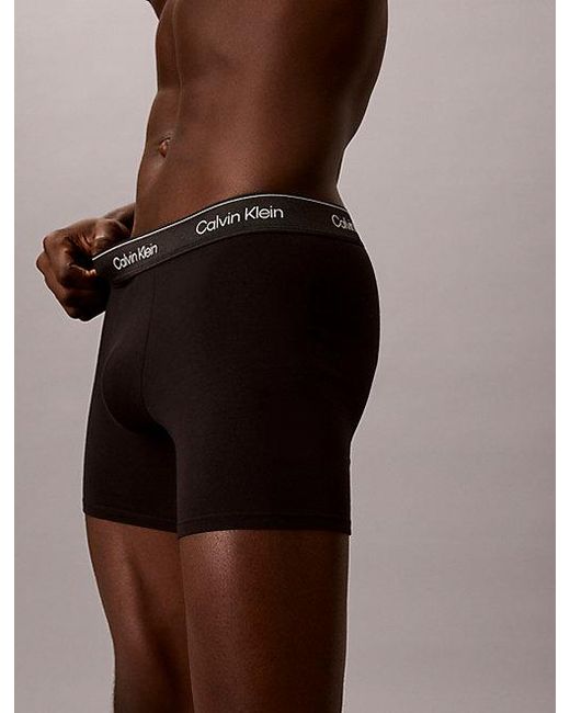 Calvin Klein Black 3 Pack Boxer Briefs Icon Cotton Stretch for men