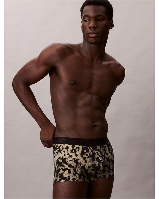 Calvin Klein Brown Ck Print Low Rise Trunk for men