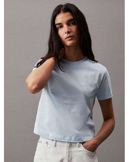 Calvin Klein Slim Monogram T-shirt in het Gray