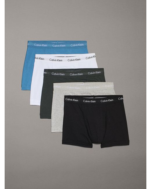 Calvin Klein Multicolor 5 Pack Trunks - Cotton Stretch for men