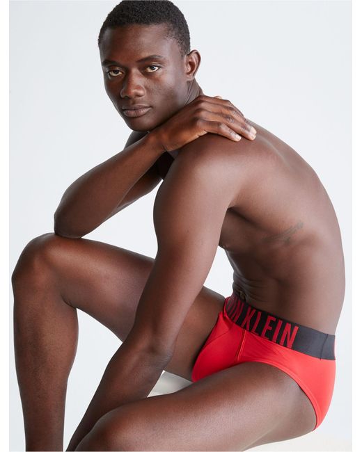 Calvin Klein Intense Power Micro 3 Pack Hip Brief in Red for Men