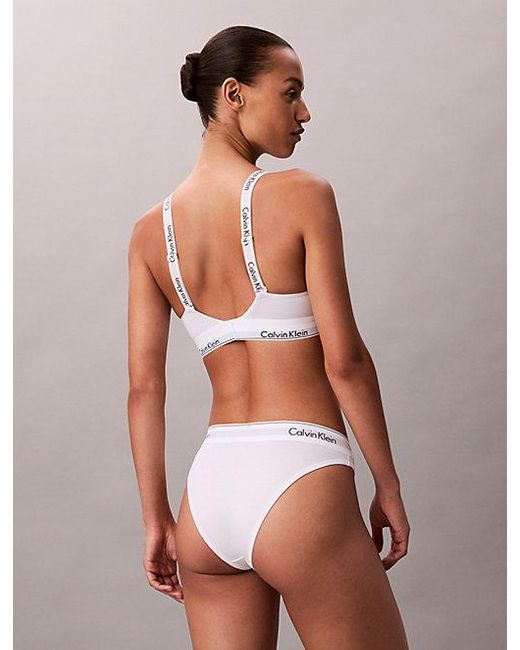 Calvin Klein White Lightly Lined Bralette Icon Cotton Modal