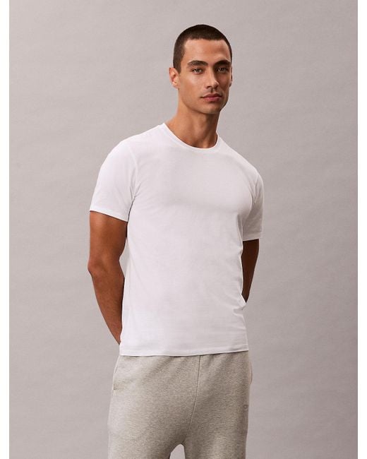 Lot De 3 T-Shirts Slims Calvin Klein pour homme en coloris White
