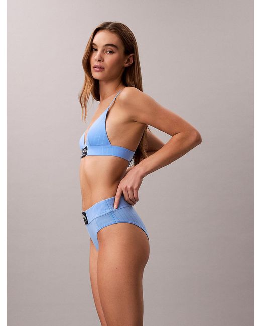 Calvin Klein Blue Lightly Lined Triangle Bralette