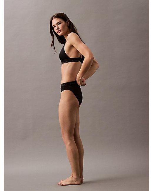 Calvin Klein Brown Bikini Bottoms Modern Logo