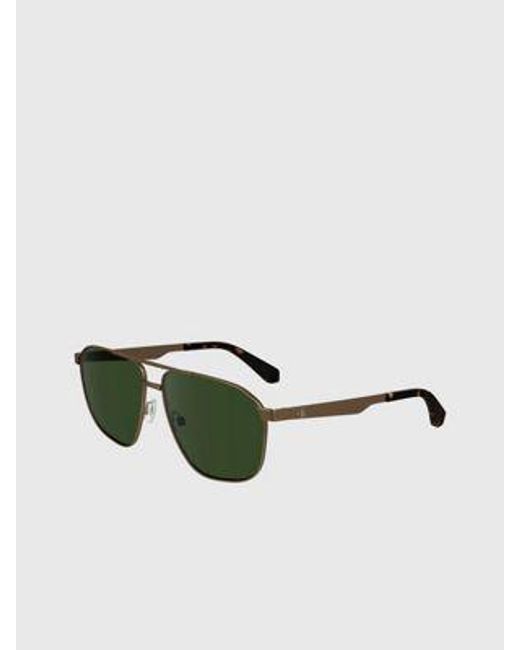 Calvin Klein Aangepaste Rechthoekige Zonnebril Ckj24202s in het Green voor heren