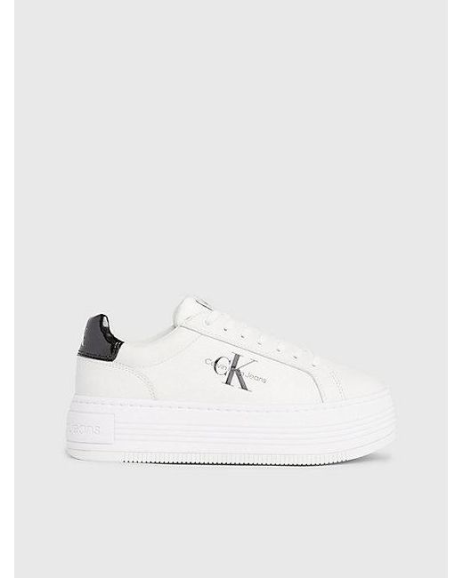 Zapatillas de plataforma de piel Calvin Klein de color White