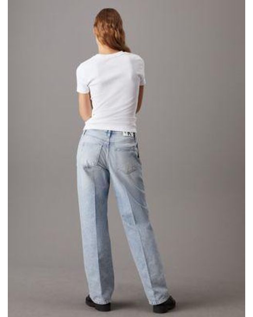 90's Straight Trouser Jeans Calvin Klein de color Gray
