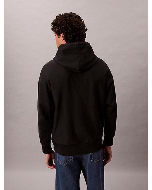 Calvin Klein Monogramm-Logo-Hoodie Aus Hochwertigem Fleece in Blue für Herren